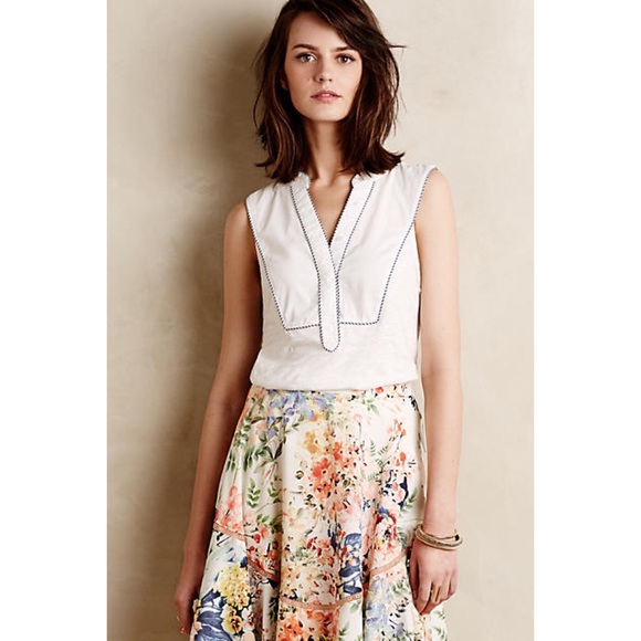 Anthropologie Tops - Anthropologie Little Yellow Button Osten Tank